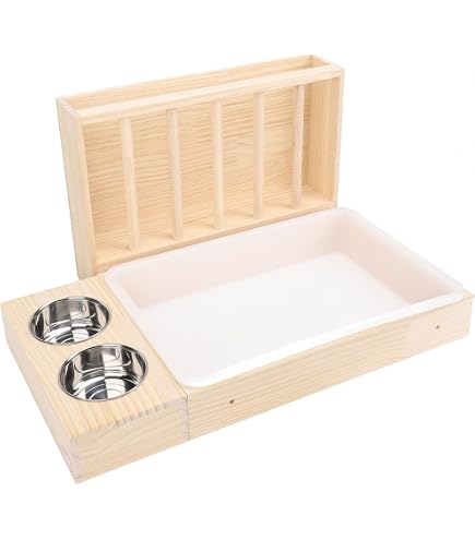 4-in-1 Kaninchen Futterstation Mit Katzentoilette – Heuspender, Näpfe & Trinkflasche Für Kleintiere