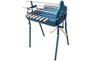 YAMOOCO CyprusBBQ Traditional Greek Barbecue Set - Rotisserie Foukou Charcoal BBQ with Basting Brush