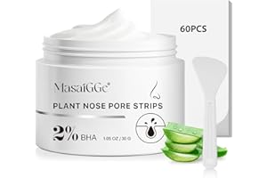 FEELIVILLE Plant Nose Pore Strips, Mitesserentferner Stripes | 2% BHA Blackhead Care | Bürste auf Abspaltmaske, perfekt passend | Hyaluronsäure und Aloe Vera enthalten | 30 Gramm Dosen (60 Tabletten)