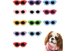 SUXGUMOE Haustier-Haarspangen, 12 Stück niedliche Hunde Katzen Haarspangen ovale Sonnenbrillen Formen Haarnadeln Hunde Haarspangen Katzen Haarnadel für Welpen Fellpflege Zubehör (oval) (zufällige Farbe)
