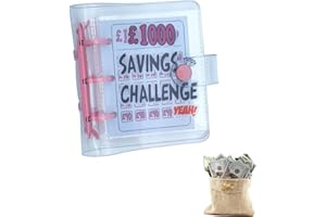 TAIAYERU £1000 Mini Money Saving Wallet 1000 Savings Challenge Binder UK with 25 Cash Envelopes Funny 100 Day Saving Challenge Saving Envelopes Money Wallets for Saving-Pink