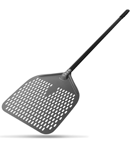 Giemme Pala per Pizza Rettangolare in Alluminio Anodizzato, Testa 41 cm, Manico 60 cm con Occhiello Appendipale, Ideale per Forni da 40–45 cm di Profondità