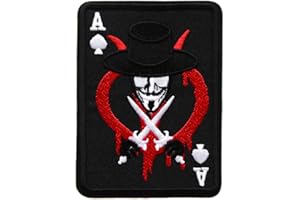 topt rasta ecusson Anonyme Anonymous Masque Brode Carte as Pique thermocollant 10x7,5cm Motard Moto Biker