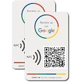 MESSAGENES - Sticker with NFC and QR | Sticker to Get Reviews | Compatible with Google Business | Pack 2 Units | Editable Dyn