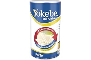 ‎YOKEBE Yokebe Forte - Diätshake zur Gewichtsabnahme - 40% weniger Kohlenhydrate - glutenfrei, laktosefrei und vegetarisch - kalorienarmer Diät-Drink mit Proteinen - 500 g = 10 Portionen