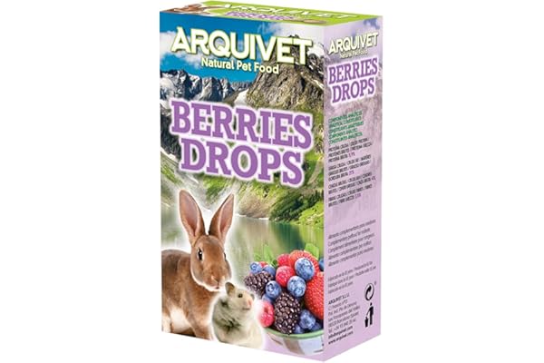 ARQUIVET Drops aux fruits des bois - 65 g - snacks pour les rongeurs - bonbons et récompenses pour lapins, hamsters, cobayes, furets