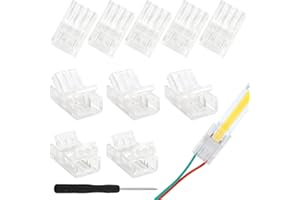 Aroidful 10 Conectores LED COB de 2 Pines y 10 mm Para Conectar Cables y Tiras LED COB (Con Destornillador)