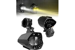 SUPAREE E-mark Motorcycle Spotlights LED 12V Motorbike Auxiliary Lights Motorcycle Fog Lights 60W 6 Modes White Yellow/Amber IP67 for KTM ATV SUV Truck Offroad 2Pcs