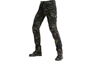 JICAIXIAYA Jean de moto pour homme fabriqué en tissu Kevlar, pantalon de protection en denim respirant, doublé, renforcé, amovible, rembourré blindé