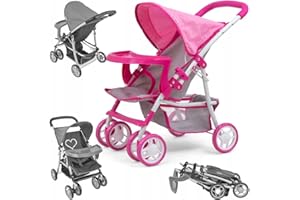 Milly Mally Kate Poussette pour poupées Prestige Pink Rose