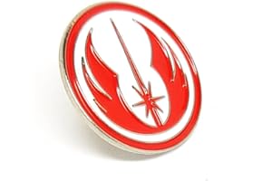 MAINLY METAL Broche en métal émaillé Star Wars Ordre de Jedi Warrior Insignia (rouge et blanc)