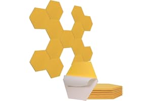 SUZAO Hexagon Akustikpaneele Selbstklebend 12 Stück, 230 kg/m³ Hohe Dichte Schallabsorber 30*26*1cm Akustikplatten, Schallschutz Wand für Aufnahmestudios, Musikstudios, Büros, Konferenzräume,Heimkinos