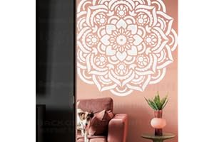 壁涂鸥 BACKGROUNDTURNOVER 70 cm Mandala gigante stencil rotondi enormi modelli per pareti sulla parete decorare gesso, pittura portatile grande per dipingere vernici frigorifero frigoriferi modelli