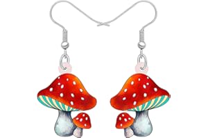 DOWAY Cute Acrylic Mushroom Earrings Pendant Funny Mushroom Jewellery Gifts for Women Teenager Girls Charms Food Decoration