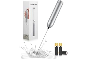 Mohard Espumador de Leche de Mano, Mini Batidora Leche Espuma Electrico de Aleación de Aluminio, 12000 RPM de Alta Potencia Batidor Leche Alimentado por Batería para Café con Leche, Matcha, Capuchino