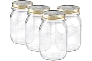 Bormioli Rocco Set of 4 Food Preserve Jars with Airtight Screw Lid from Quattro Stagioni - 500ml