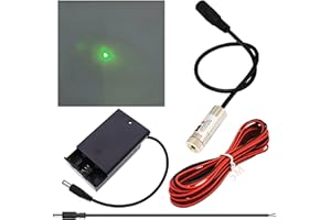 CTRICALVER Laser Module Adjustable Focal Kit, Power Supply kit +520nm Industrial Laser Module Diode 3-5V 2.1mm DC Plug (Light Source Shape: Green piont)