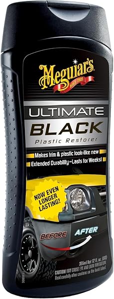 Meguiar's G15812EU Ultimate Black Plastic Restorer Trim Restorer 355ml, Packaging May Vary - 1