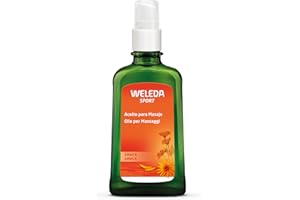 Weleda Olio per Massaggi Arnica, per massaggi decontratturanti per trattamenti di contratture e tensioni muscolari da fatica e stress, ideale per applicazione pre e post attività sportiva (1x100ml)