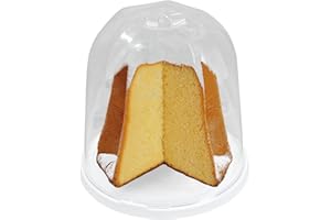 SICIGNANO CASALINGHI INGROSSO CASALINGHI ARREDO GIARDINO HOTELLERIE Porta Panettone - Porta Pandoro - Contenitore in Plastica con Coperchio Trasparente - Campana Alta - Colore Base Bianco - Misure Diametro 27 cm Altezza 26 cm - Made in Italy