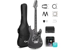 Enya XMARI Intelligent elgitarr med inbyggda DSP-effekter, 4 förinställningar, USB-C OTG-inspelning, hörlursutgång, Alnico-mi