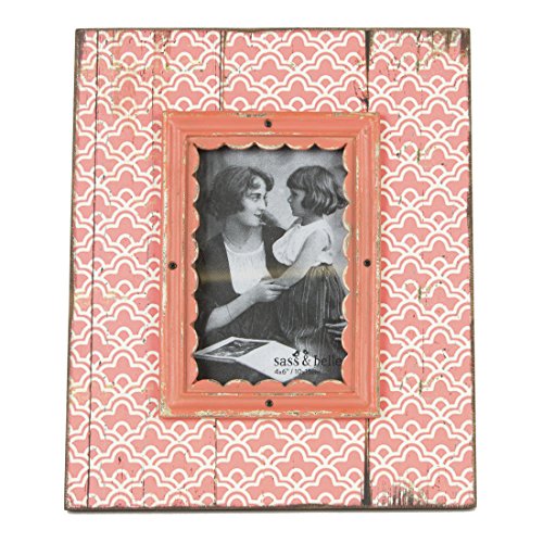 Sass & Belle Modern Morocco Fes Holz Bilderrahmen Photo Frame - Rosa Pink & Weiß White