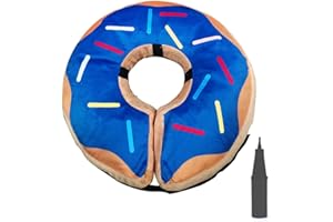 crazy bean Collare Protettivo Gonfiabile Elisabettiano per Cane e Gatto Collare Regolabile per Recupero Postoperatorio dell'Animale（Blu M）