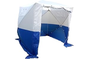 UHATEX Tente d'intervention, bleu/blanc, tente de montage sans sol, montage et démontage en 30 secondes