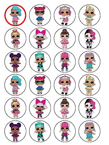 24 essbare Oblaten aus Waffel-Reispapier, mit lachenden Überraschungspuppen 