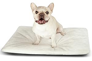 Kekuningan Dog Crate Mat Medium Washable Waterproof Dog Crate Bed Mattress with Removable Cover Anti Slip Puppy Dog Mat Memory Foam Dog Cushion Pet Blanket Beige 76x48cm