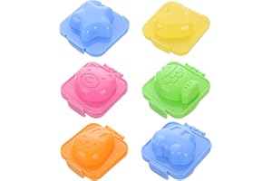 QEEQPF 6-Stücke Formen für gekochte Eier Sushi Reisbälle, Bento Zubehör, DIY Werkzeuge, passend für Heimküchen, Schulen, Kindergärten und Outdoor Camping