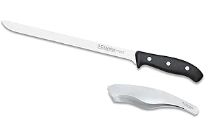 3 Claveles 28016 Set composé d'un couteau à jambon et d'une pince, acier inoxydable, argenté