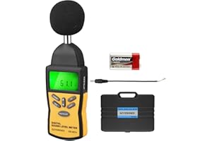 GOYERRNES Decibel Meter, Digital Sound Level Meter 30-130dBA, GR-882A SPL Meter, Handheld Digital Volume Level Tester with Backlight LCD Display, Audio Noise Meter for Classroom, Home, Office, Factory