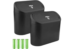 TOFFCAEA 2 Pièce Petite Poubelle de Voiture avec Couvercle, Avec 80 Sacs, Imperméable, Maison, Bureau et Cuisine