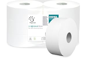 Papernet 416163 Maxi Jumbo Papel Higiénico Dissolve Tech - 6 rollos de 500 mt - ideal para lugares de alto trafico