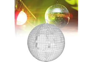 DURANTEY Bola de Espejos 20 cm Bola de Discoteca Espejos Esfera de Espejos para Discoteca de Lente y Espuma Bola de Espejos Discoteca Plata para Vestirse de Fiesta