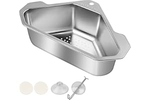 CHSEROK Drainy Küchensieb, Sieb für Spülbecken aus Edelstahl, Sink Strainer mit Saugnapf, für Küchenspülen