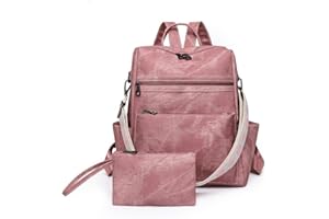 Puwuzixi Frauen Rucksack Wasserdicht Anti-Diebstahl Leichtgewicht PU Mode Reisen Mehrzweck Cabrio Geldbörse Umhängetasche Handtasche Rucksack