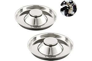 YUDANSI 2Pack Stainless Steel Puppy Weaning Bowls, Cat Bowls for Food Water, Puppy Feeder Bowl Whelping Dishes,Feeding Bowls for Multiple Puppies Cats Eating at Same Time for Small Medium Large Dogs
