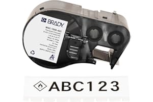 Cinta de etiquetas de poliéster Brady para impresoras de etiquetas M410 & M510 - Etiquetas autoadhesivas - Multiuso - Negro sobre blanco (25,40 mm x 7,62 m) - M4C-1000-422