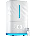 MIKO Humidifier With Cool and Warm Mist, Ultrasonic Humidifiers for Large Room & Bedroom- Water Filter, Auto Mode, No Leak Design, Sleep Mode, Built-in Timer, Humidifier for Babies & Home