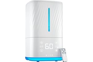MIKO Humidifier With Cool and Warm Mist, Ultrasonic Humidifiers for Large Room & Bedroom- Water Filter, Auto Mode, No Leak Design, Sleep Mode, Built-in Timer, Humidifier for Babies & Home