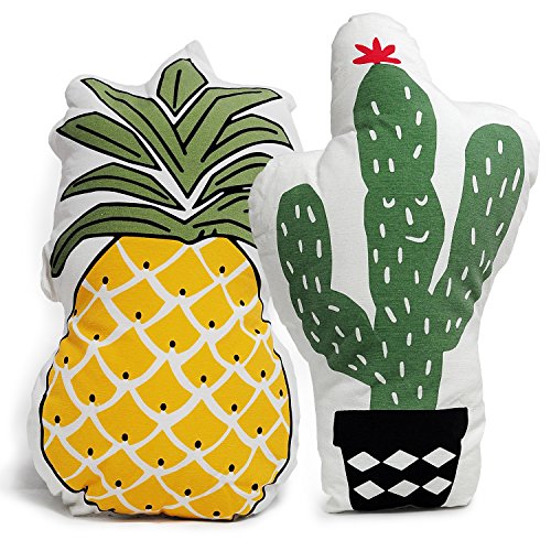 Creative geformte Kissen, Ananas Kaktus Leinwand Kinderzimmer Kissen Sofas Kissen 48 cm x 28 cm Cartoon Kissen Home Decor Nr. 1 - 2