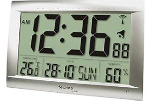 Technoline, WS 8009 Funk-Wanduhr, silber, 40,7 x 4,3 x 27cm