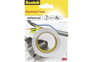 SCOTCHBLUE 3M Scotch Ruban Electrique 10 m x 15 mm Blanc
