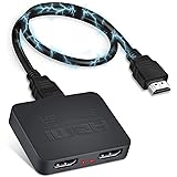 4K@60Hz HDMI SPLITTER,4K HDMI SPLITTER for 2 Monitors - Auto Scaling Function,【Duplicate 2 Same Outputs,Not Extend】, 1x2 HDMI
