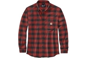 Carhartt Rugged Flex Relaxed Fit Midweight Flannel Long-Sleeve Plaid Shirt T Uomo