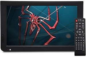 10 Pouces TV Portable, Téléviseur Enregistreur Portable avec TNT USB PVR 1080P HD Téléviseur avec Télécommande pour Chambre, Cuisine, Caravane, etc.