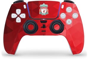 Head Case Designs Officially Licensed Liverpool Football Club Crest Red Geometric Art Vinyl Faceplate Sticker Gaming Skin Decal Cover Compatible With Sony PlayStation 5 PS5 DualSense Controller