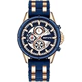 BOFUTE Men's Chronograph Luminous Military Outdoor Sport Large Quartz Watch with Silicone Strap